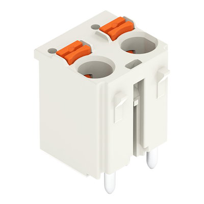1-conductor THT female connector straight push-button Push-in CAGE CLAMP® light gray