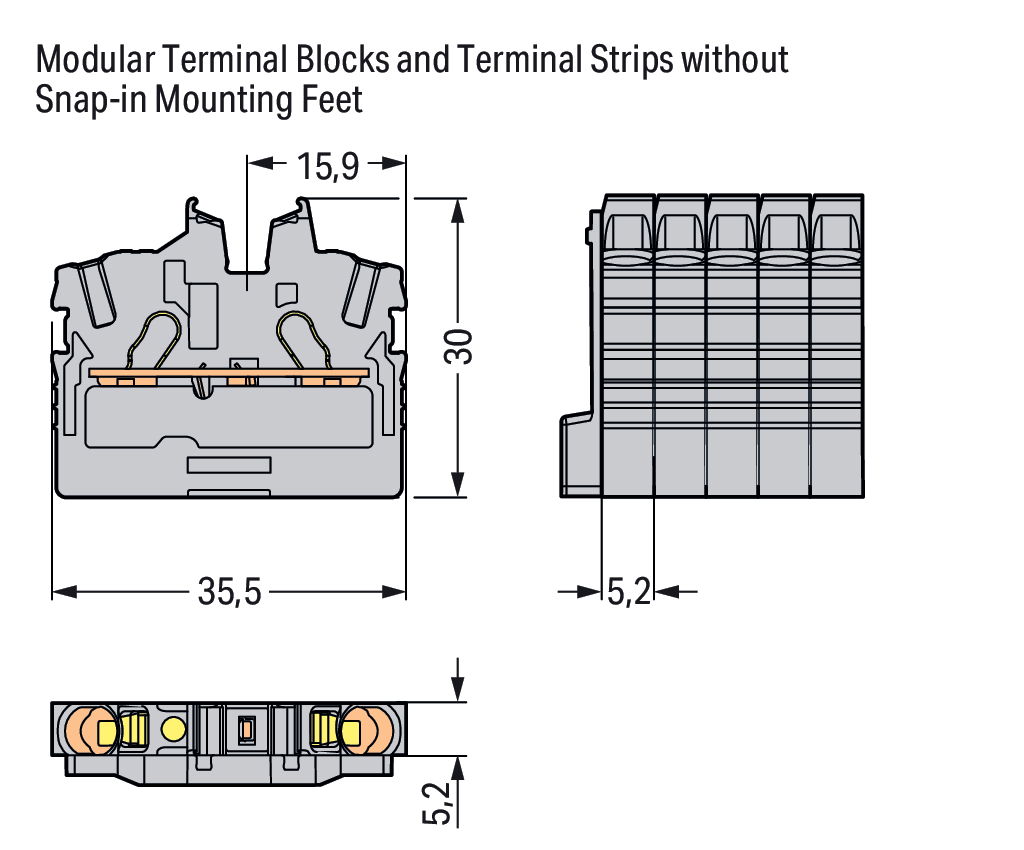2-conductor miniature through terminal block with operating slots 2.5 mm² gray – Image 2 of 2