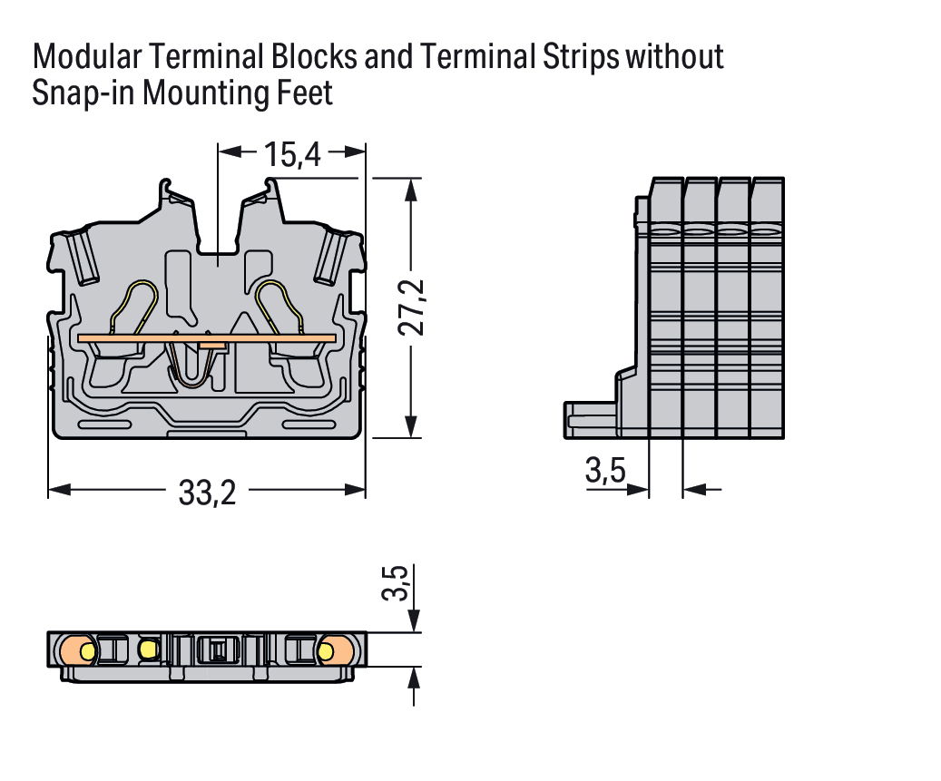 2-conductor miniature through terminal block with operating slots 1 mm² blue – Image 2 of 2
