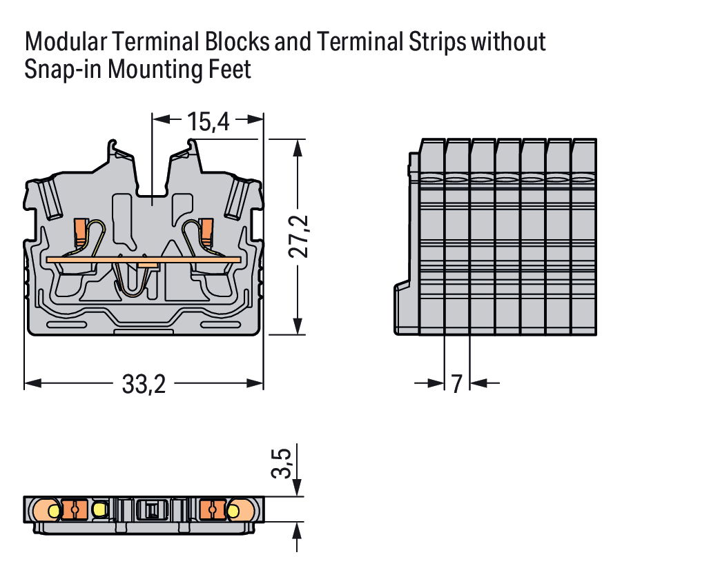 2-conductor miniature through terminal block with push-button 1 mm² green-yellow – Image 2 of 2