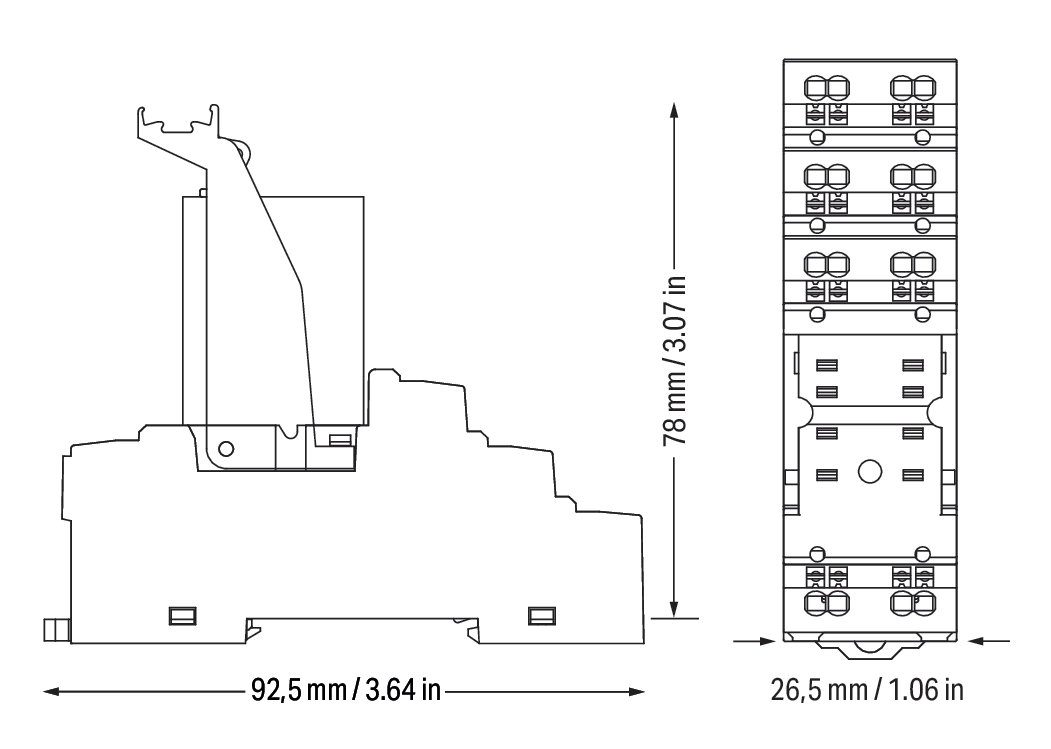 Relay module Nominal input voltage: 230 VAC 2 changeover contacts – Image 2 of 2