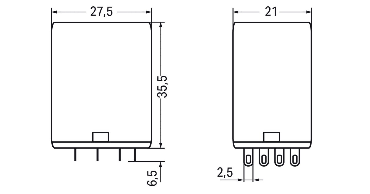 Basic relay Nominal input voltage: 12 VDC 4 changeover contacts – Image 2 of 2