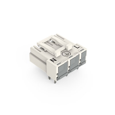 Plug for PCBs angled 3-pole white