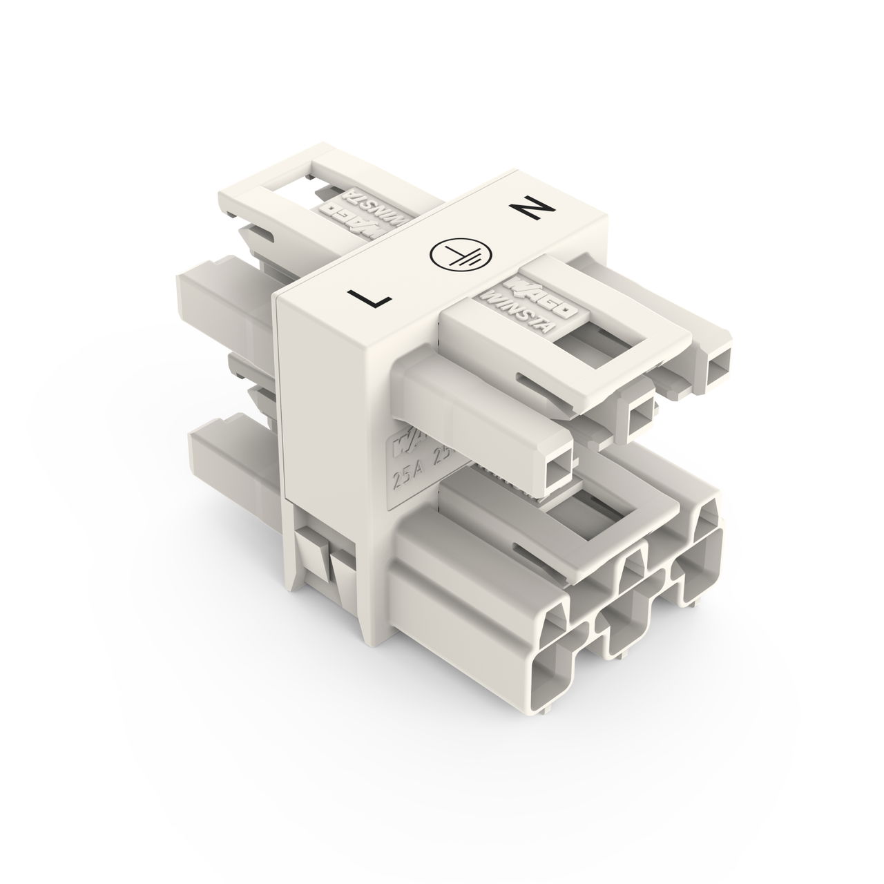 3-way distribution connector 3-pole Cod. A white