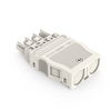Socket with strain relief housing 4-pole white
