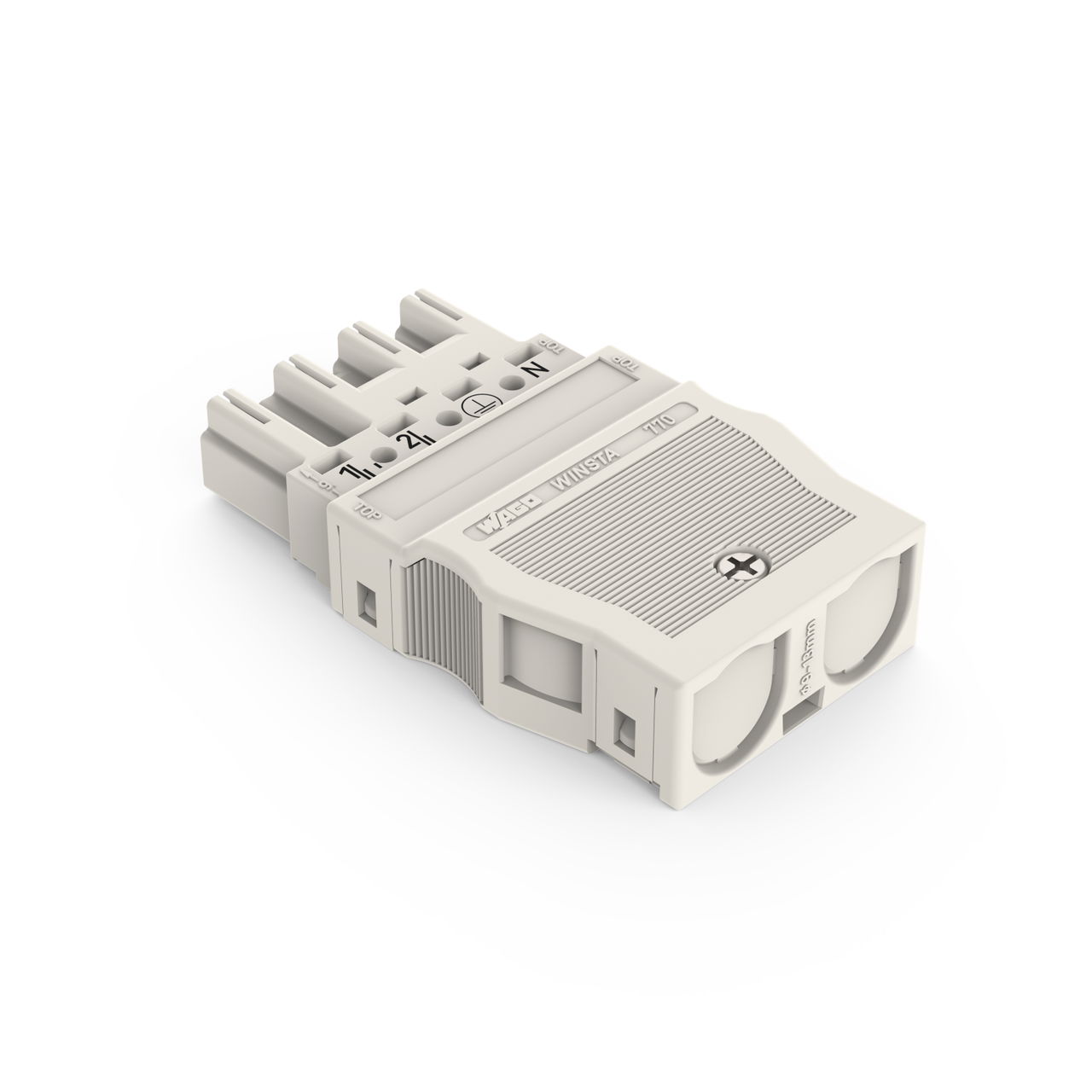 Plug with strain relief housing 4-pole white