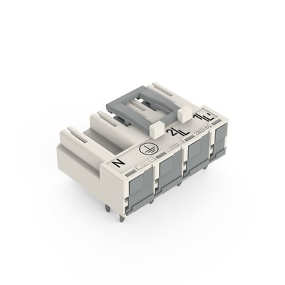 Plug for PCBs angled 4-pole white