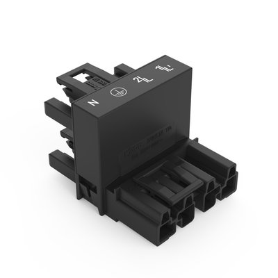 H-distribution connector 4-pole Cod. A black