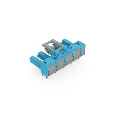 Socket for PCBs angled 5-pole blue