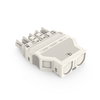 Socket with strain relief housing 5-pole white