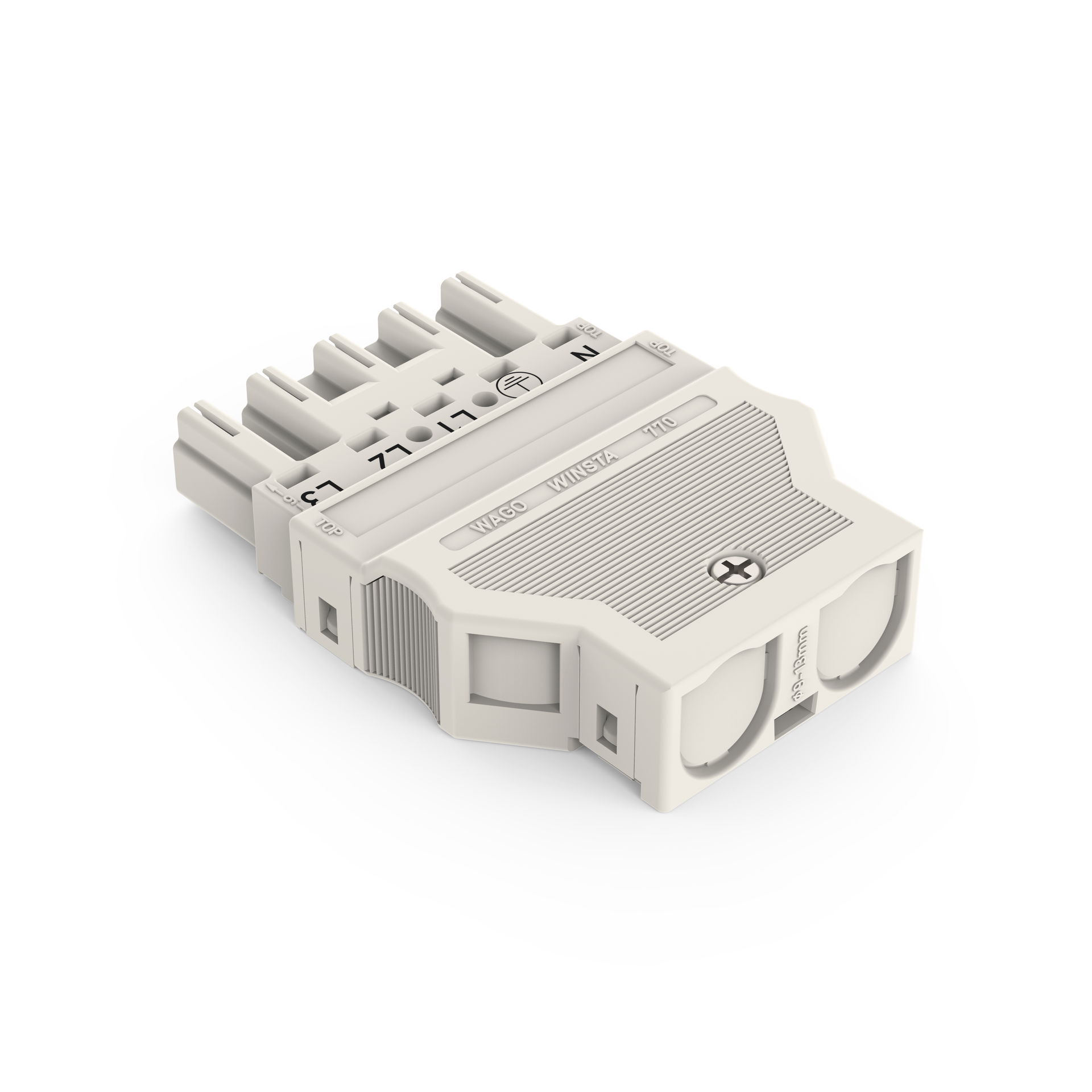 Plug with strain relief housing 5-pole white