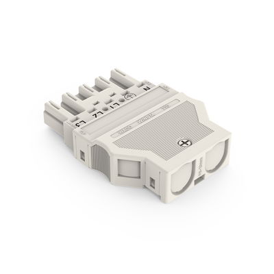 Plug with strain relief housing 5-pole white