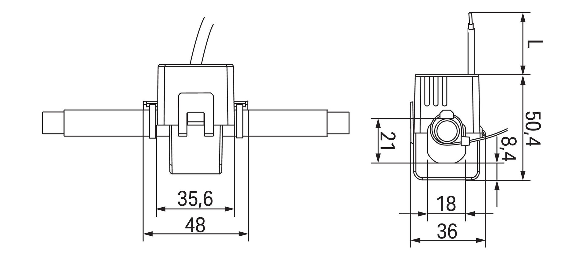 Split-core current transformer Primary rated current: 100 A Secondary rated current: 1 A – Image 2 of 2