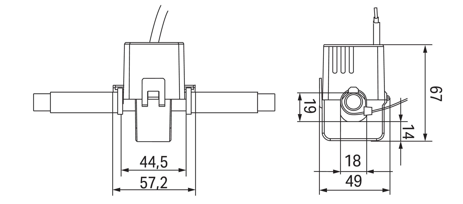 Split-core current transformer Primary rated current: 150 A Secondary rated current: 1 A – Image 2 of 2