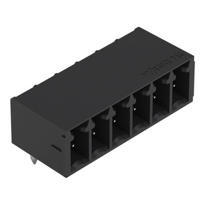 THT male header 0.8 x 0.8 mm solder pin angled black