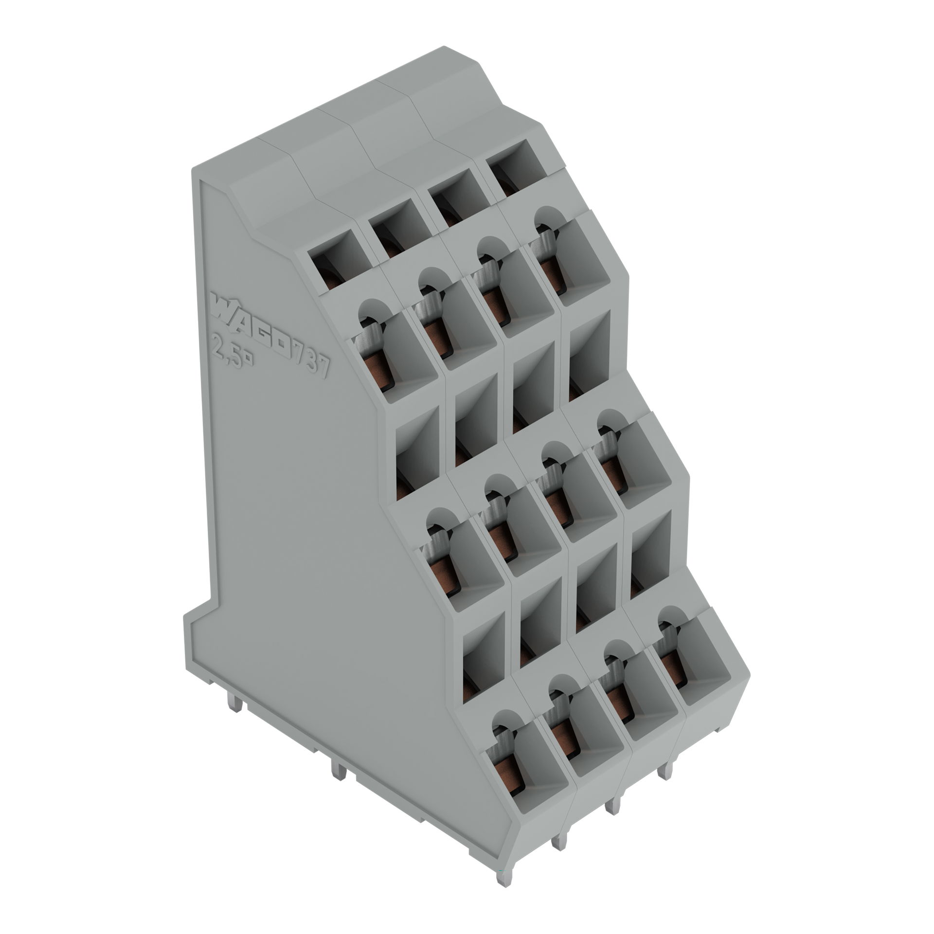 Triple-deck PCB terminal block 2.5 mm² Pin spacing 5 mm gray