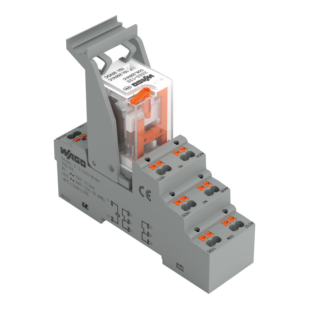 Relay module Nominal input voltage: 230 VAC 2 changeover contacts
