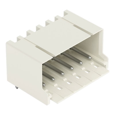 THT male header 1.0 mm Ø solder pin angled light gray