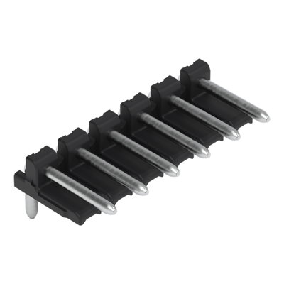 THT pin strip 1.0 mm Ø solder pin angled black