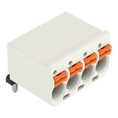 1-conductor THT female connector angled push-button Push-in CAGE CLAMP® light gray