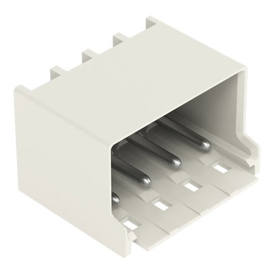 THT male header 1.4 mm Ø solder pin angled light gray
