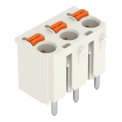1-conductor THT female connector straight push-button Push-in CAGE CLAMP® light gray