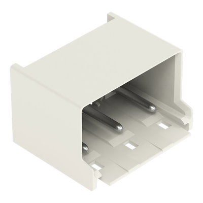 THT male header 1.4 mm Ø solder pin angled light gray