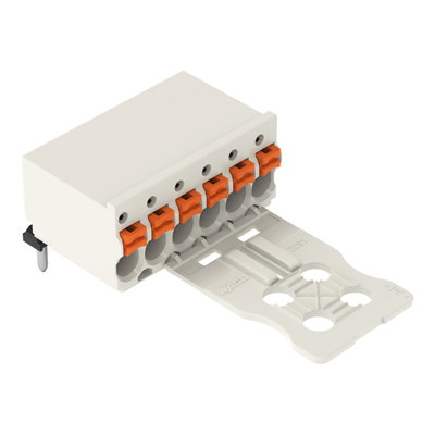 1-conductor THT female connector angled push-button Push-in CAGE CLAMP® light gray