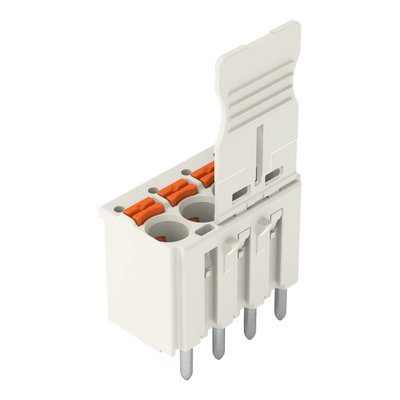 1-conductor THT female connector straight push-button Push-in CAGE CLAMP® light gray