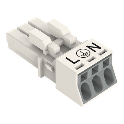 Socket 3-pole Cod. A white