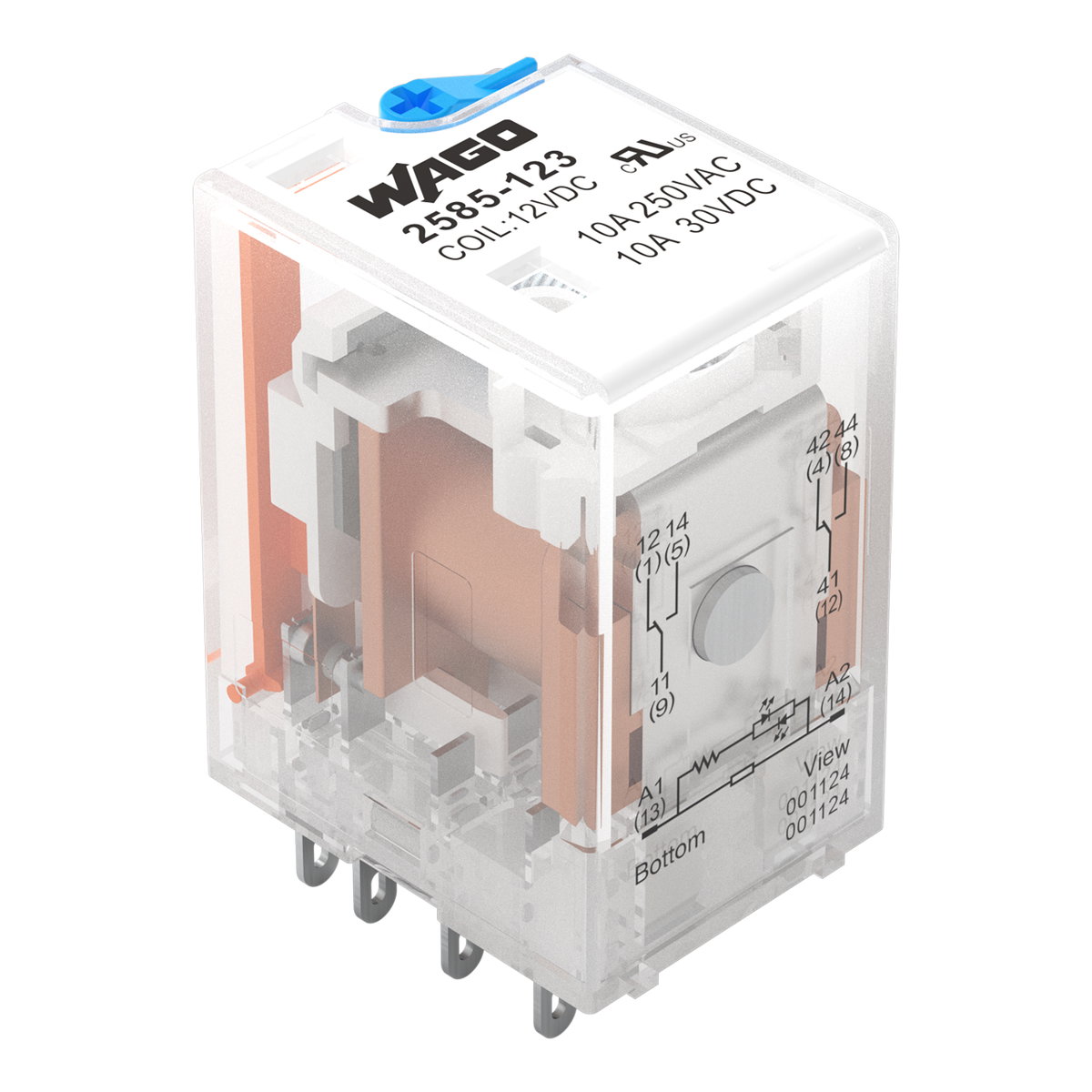 Basic relay Nominal input voltage: 12 VDC 2 changeover contacts