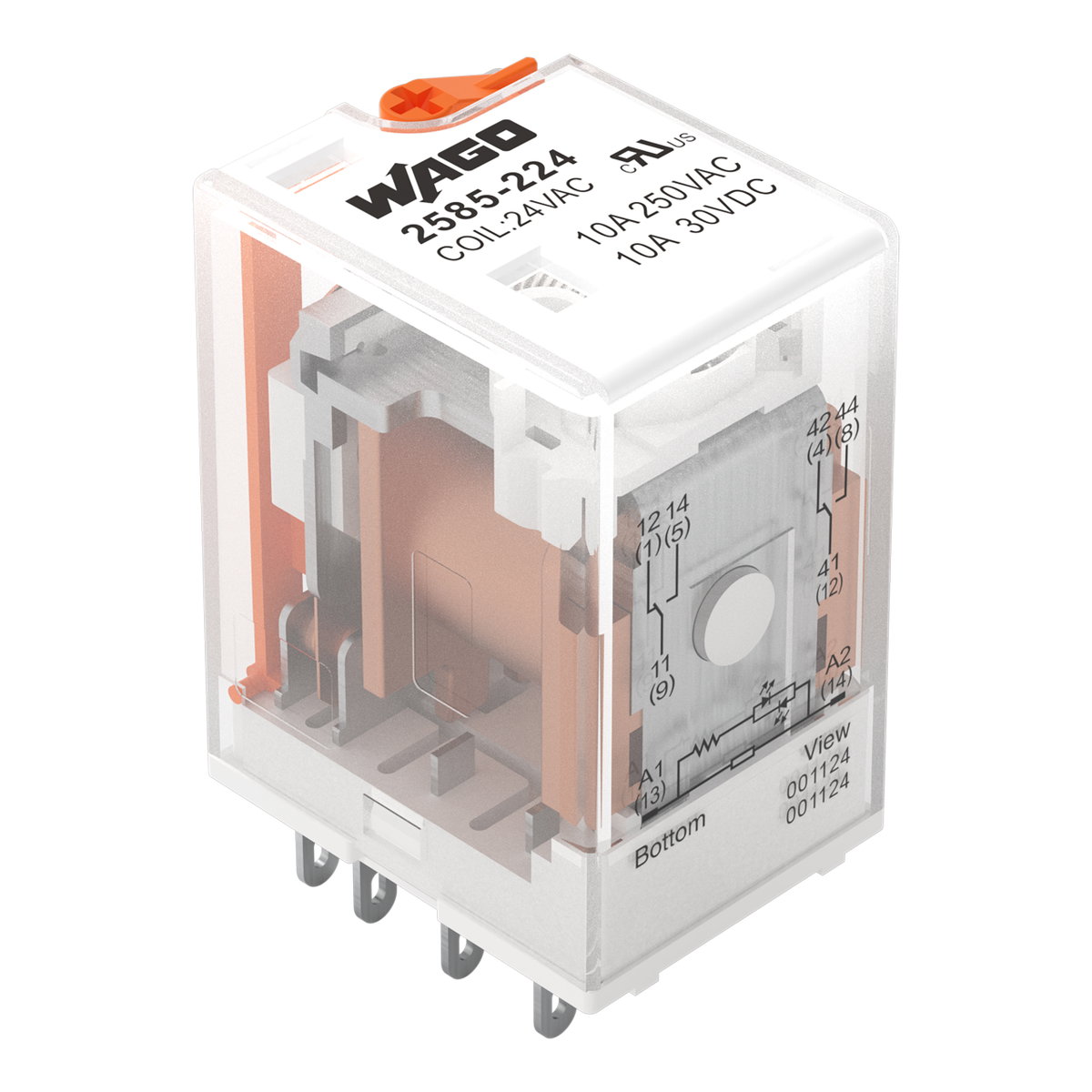 Basic relay Nominal input voltage: 24 VAC 2 changeover contacts