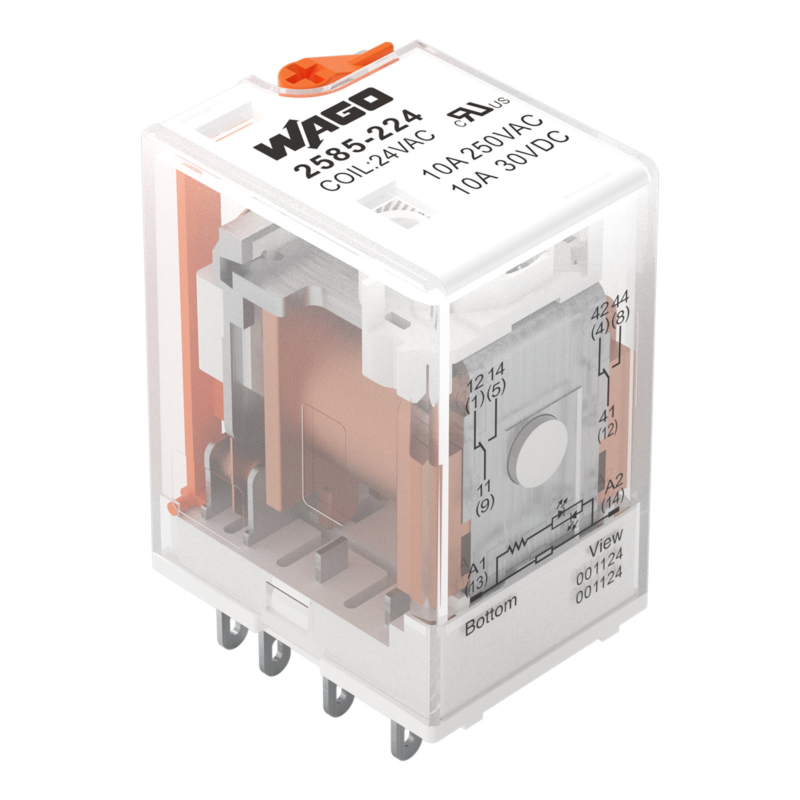 Basic relay Nominal input voltage: 24 VAC 2 changeover contacts