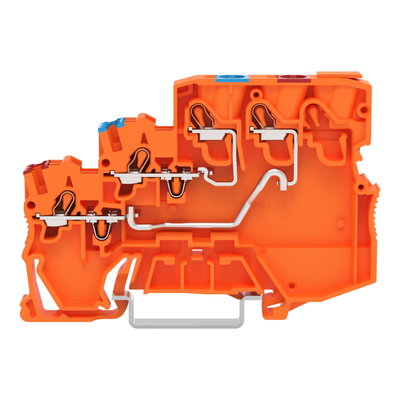 3-conductor sensor supply terminal block Power supply from control panel side with colored conductor entries orange