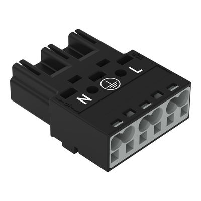 Plug 3-pole Cod. A black