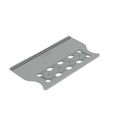 Strain relief plate for female and male connectors 75 mm wide gray