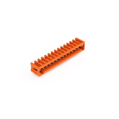 THT male header 1.0 x 1.0 mm solder pin angled orange