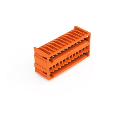 THT double-deck male header 1.0 x 1.0 mm solder pin angled orange