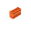 THT double-deck male header 1.0 x 1.0 mm solder pin angled orange