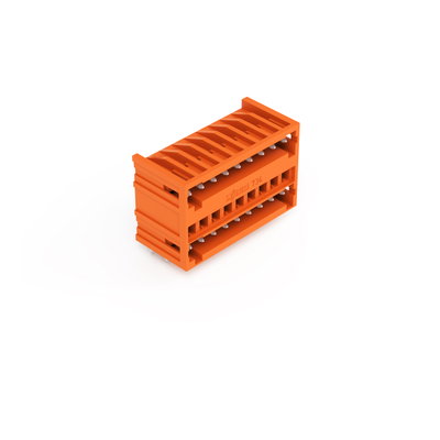 THT double-deck male header 1.0 x 1.0 mm solder pin angled orange