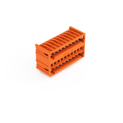 THT double-deck male header 1.0 x 1.0 mm solder pin angled orange