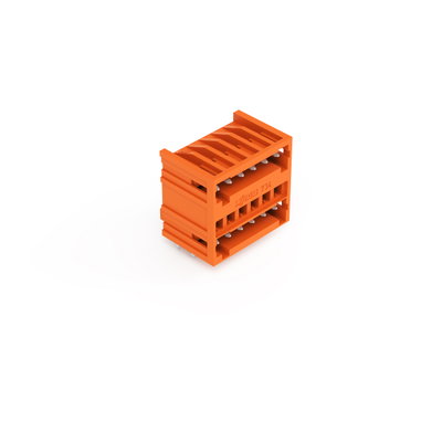 THT double-deck male header 1.0 x 1.0 mm solder pin angled orange