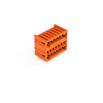 THT double-deck male header 1.0 x 1.0 mm solder pin angled orange
