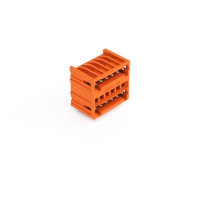 THT double-deck male header 1.0 x 1.0 mm solder pin angled orange