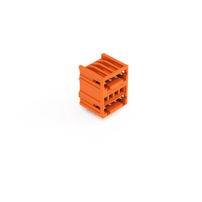 THT double-deck male header 1.0 x 1.0 mm solder pin angled orange