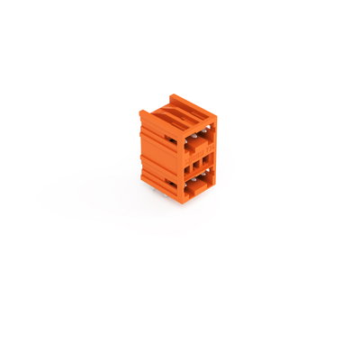THT double-deck male header 1.0 x 1.0 mm solder pin angled orange