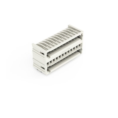 THT double-deck male header 1.0 x 1.0 mm solder pin angled light gray