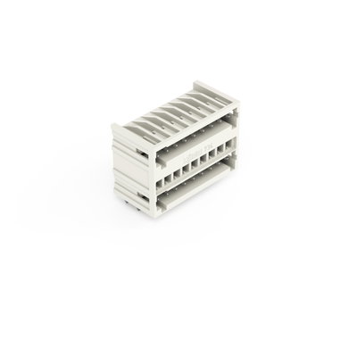 THT double-deck male header 1.0 x 1.0 mm solder pin angled light gray