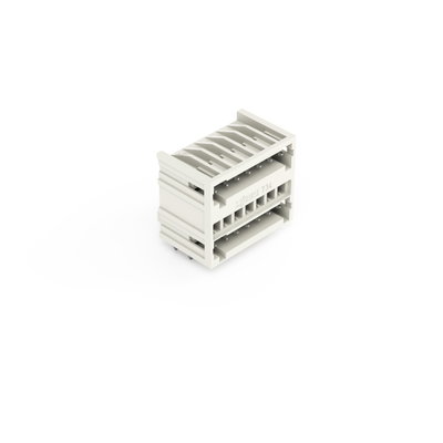 THT double-deck male header 1.0 x 1.0 mm solder pin angled light gray