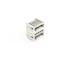 THT double-deck male header 1.0 x 1.0 mm solder pin angled light gray